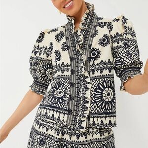 Love the label Zuri top. Chic Black and Cream Women's Blouse $275